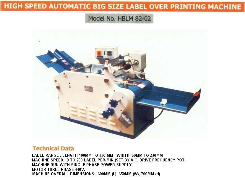 BIG SIZE LABLE PRINTING MACHINE