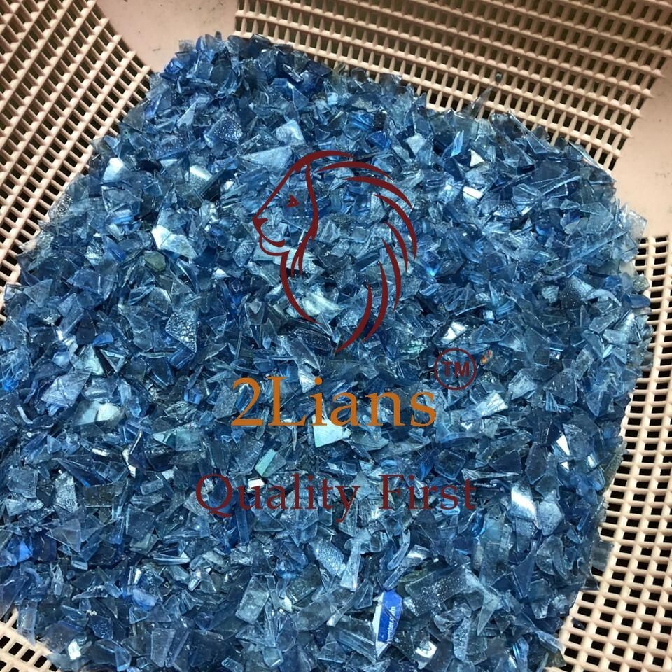 Polycarbonate C bottle regrind  transparent blue tint scrap
