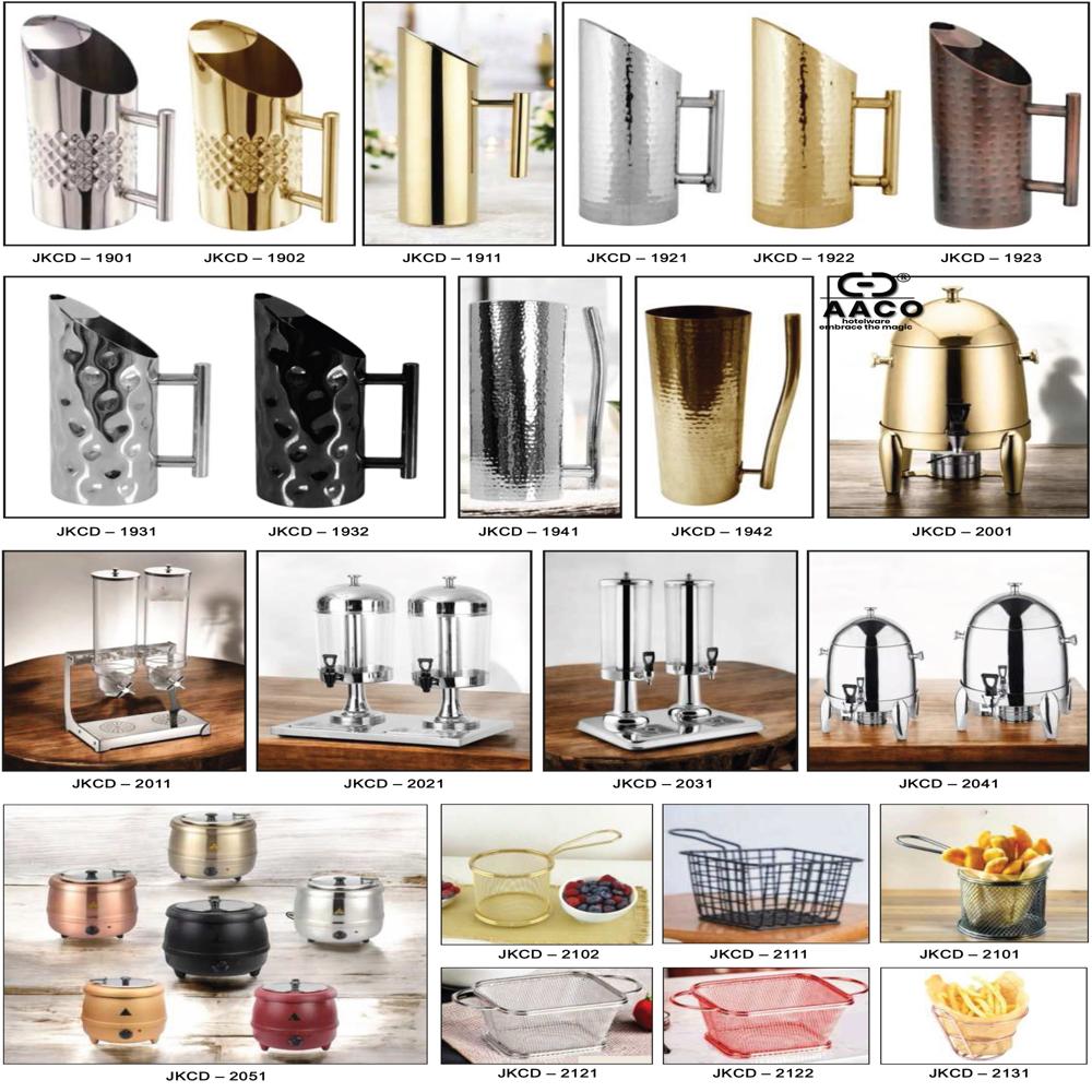 Silver stainless steel round jug