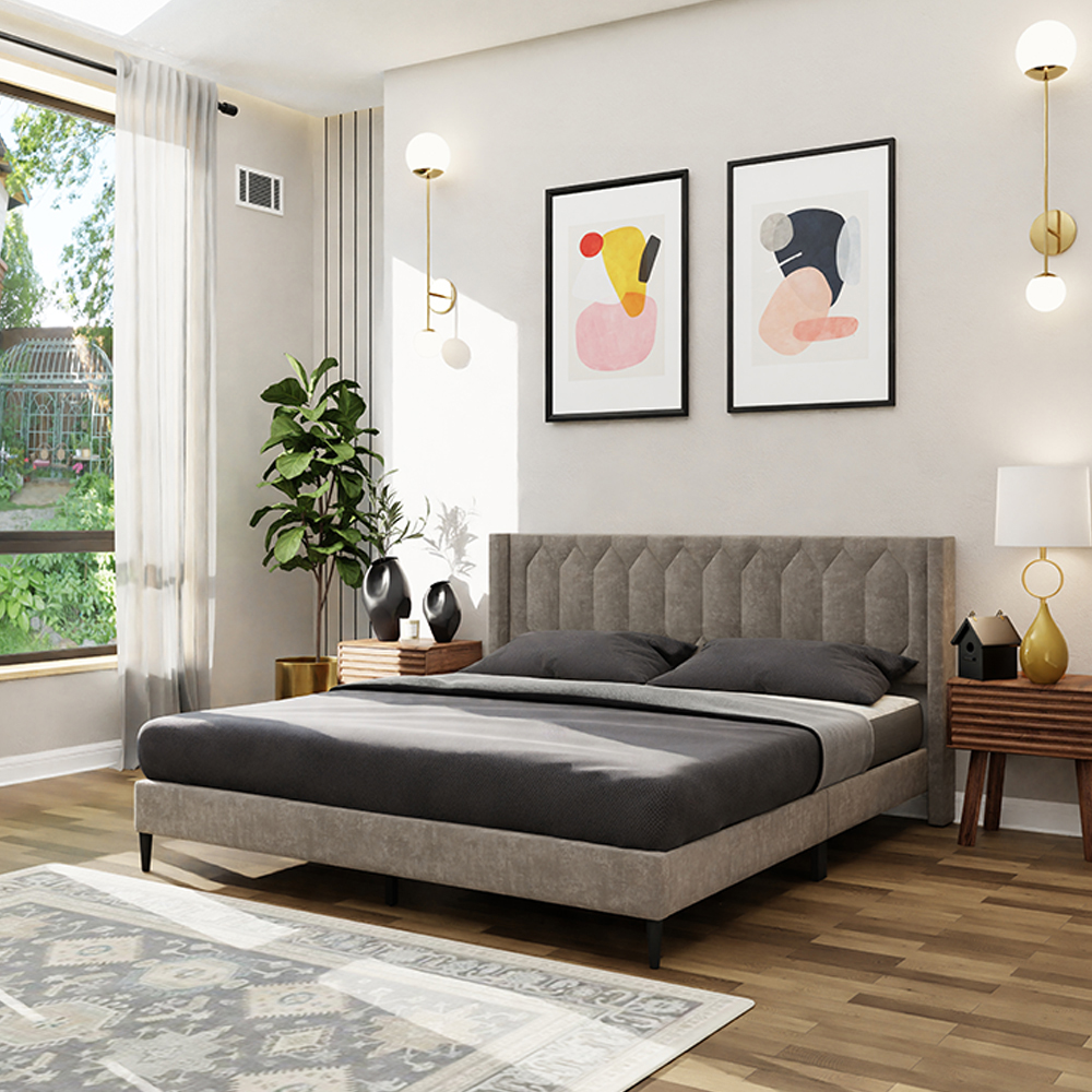 Royaloak Meadow Upholstered King Bed - Bd144402-6 - Assembly: Carpenter Assembly