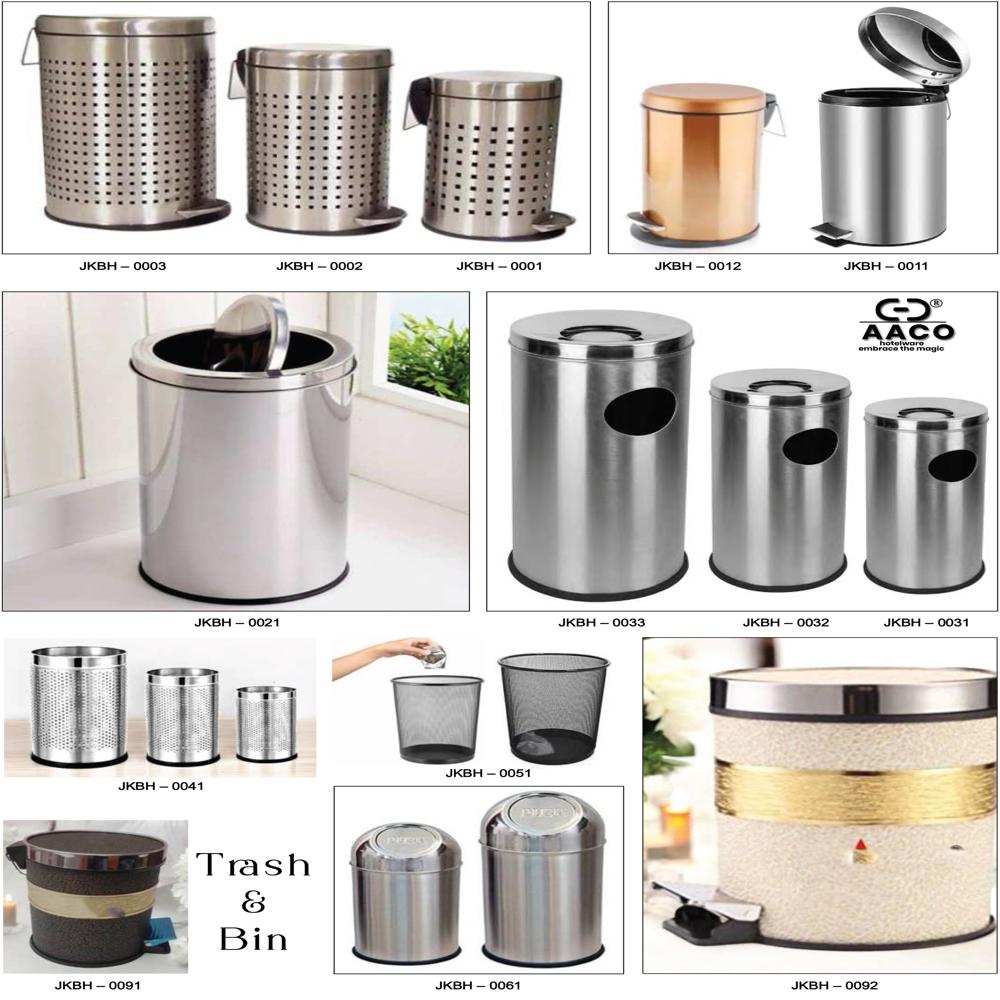 Stainless Steel Swing Dustbin - Shape: Round