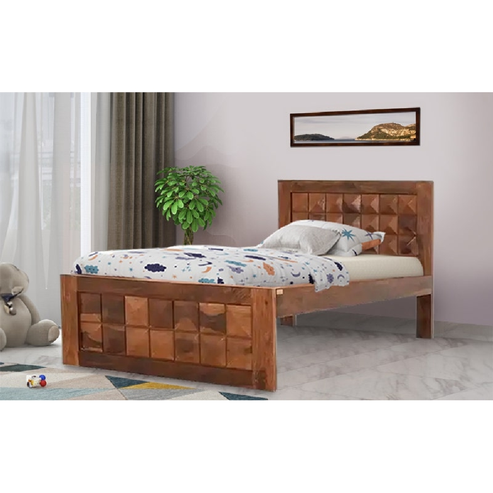 Royaloak Ashoka Single Bed In Sheesham Wood - Bd102-3 - Color: Brown