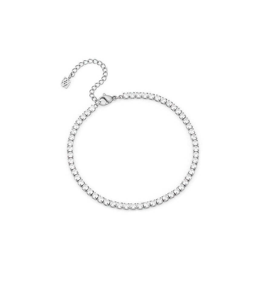 Lab Grown Diamond Tennis Chain Anklet in 18K White Gold