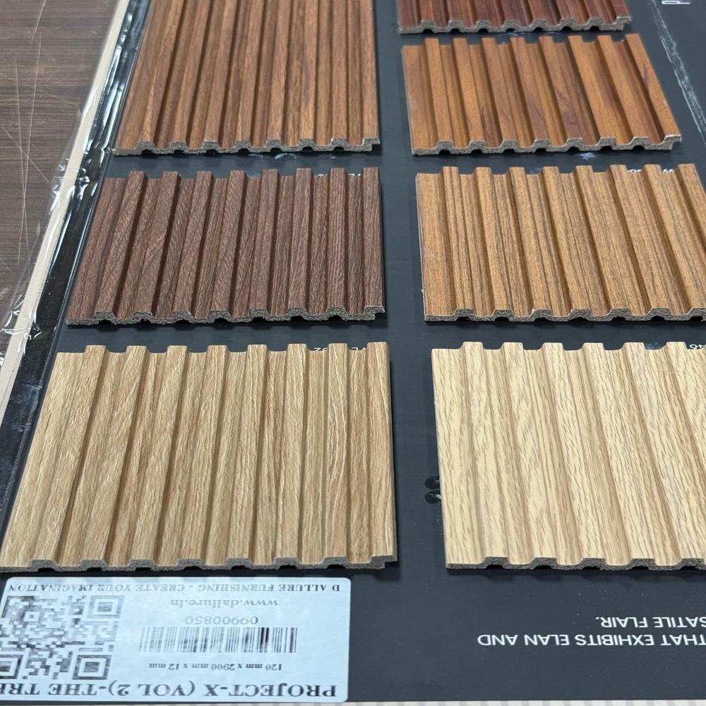 Wooden Collection Fluted Panel/louver For Bed-back Wall & Ceiling - Color: Brown