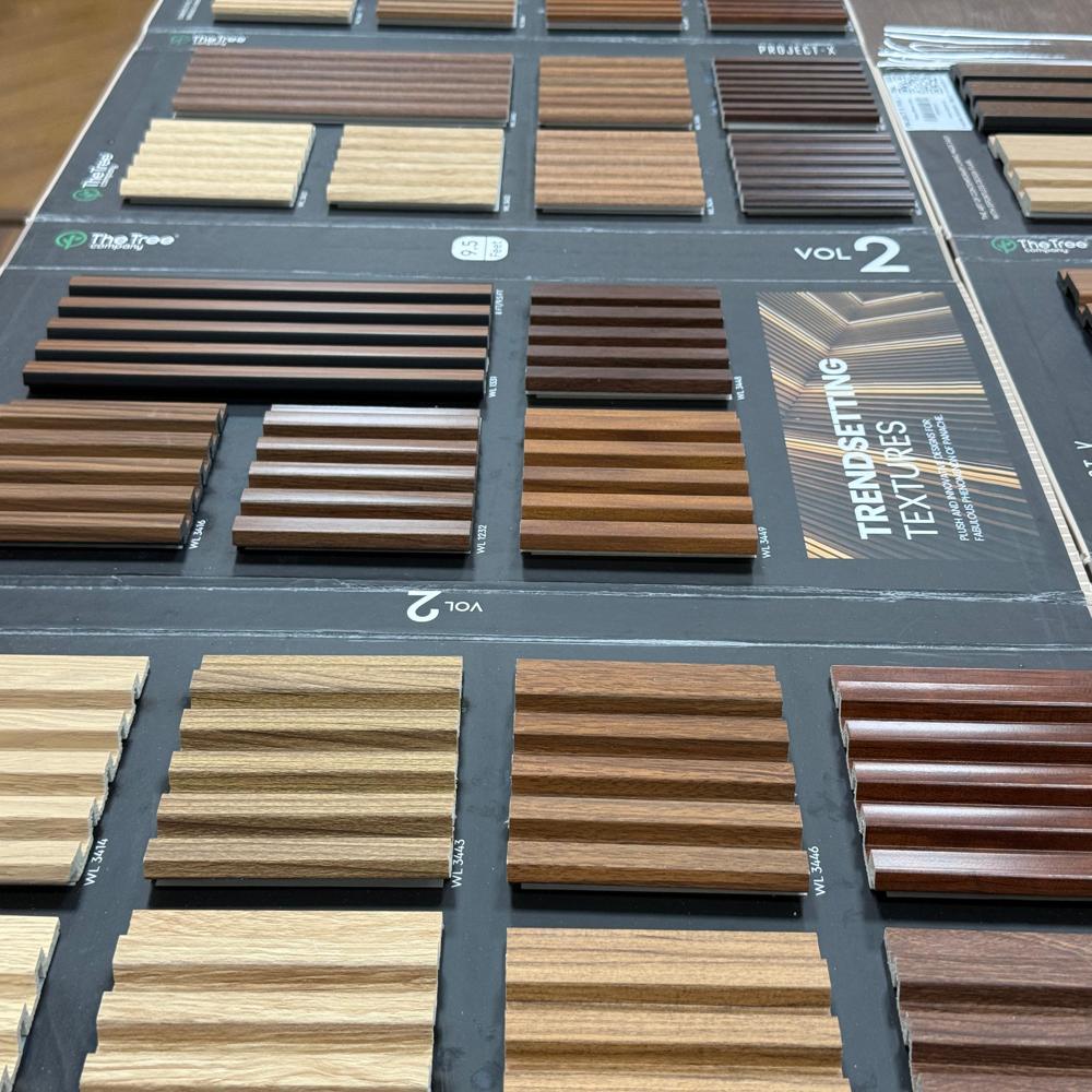 Wooden Collection Fluted Panel/louver For Bed-back Wall & Ceiling - Color: Brown