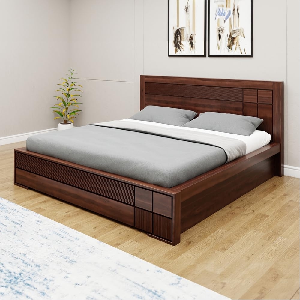 Royaloak Mourya Wooden Queen Size Bed With Hydraulic Storage - Bd20154002-5S - Assembly: Carpenter Assembly