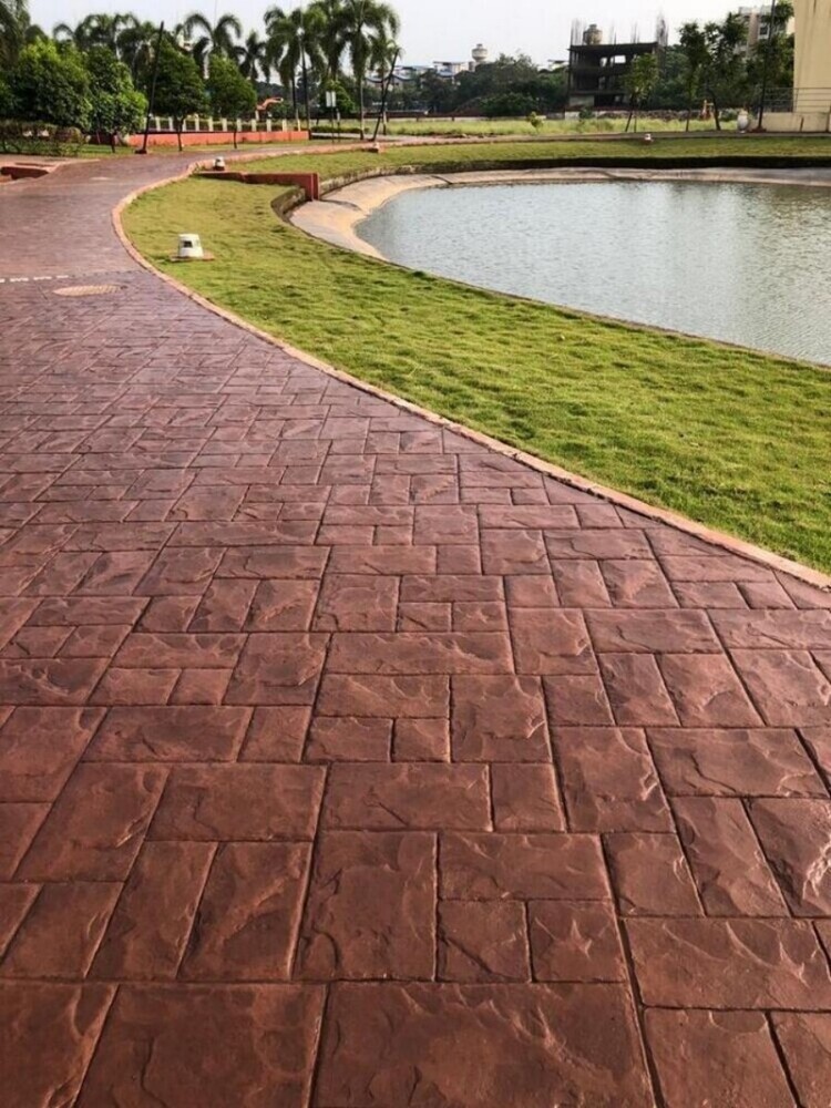 Stamped Concrete Service - Color: Red