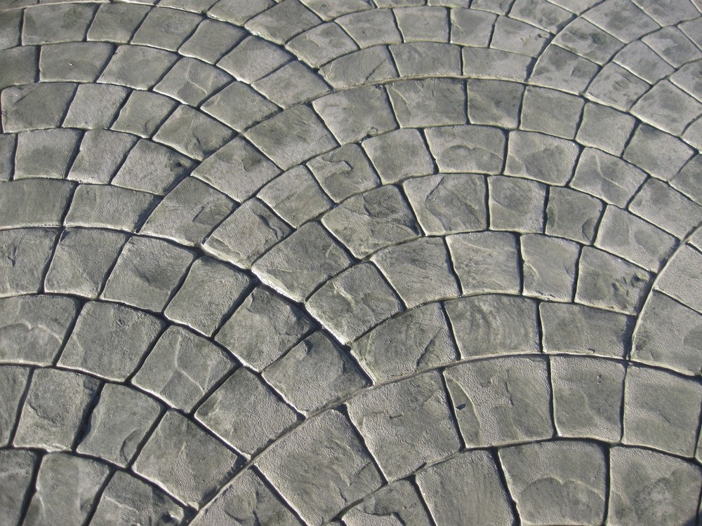 European Fan 2 Stamped Concrete - Color: Grey