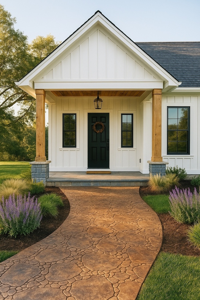 100Mm Stamped Concrete - Color: Brown