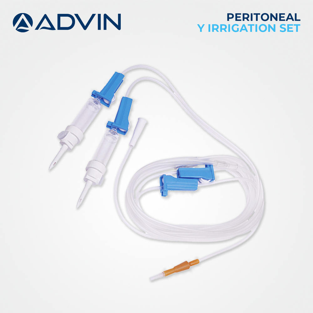 Peritoneal Y Irrigation Set - Polyvinyl Chloride & Polypropylene Materials | Sterile Single-Use Kit with Smooth SS Trocar and Spare Scalpel Blade