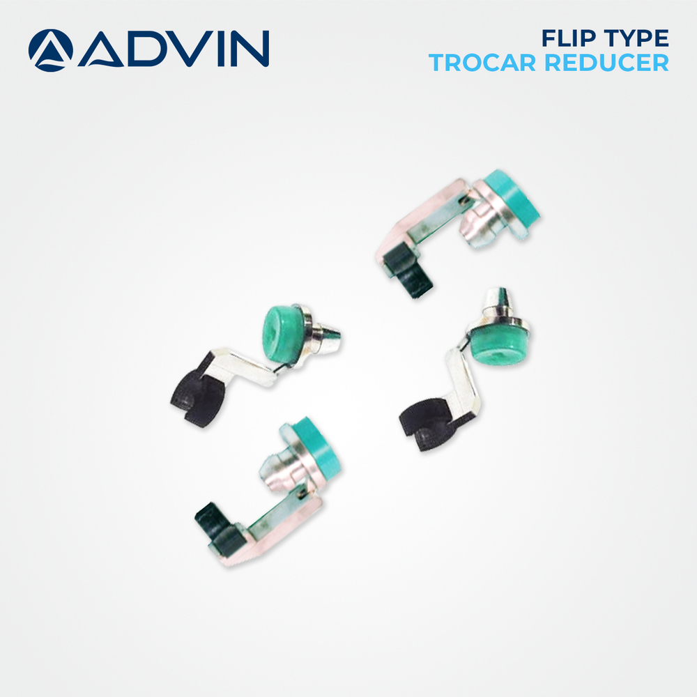 Flip Type Trocar Reducer Advin - Stainless Steel & Medical Grade Plastic, 5mm-12mm, Silver & White | Easy Flip Mechanism, Autoclavable, Reusable