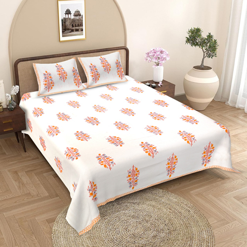 Printed Pure Cotton Bedsheet - Color: Multicolor