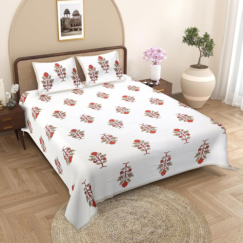 Cotton King Size Bedsheet - Color: Multicolor
