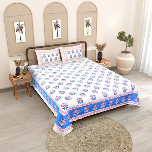 Cotton Double Bed Sheets - Color: Multicolor