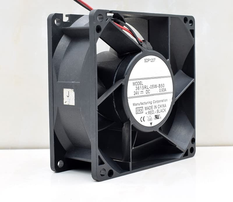 Nmb Mat 3615rl-05w-b50 9038 2-wire Dc24v 0.93a 22.32w 90x90x38mm 9cm Inverter Cooling Fan - Color: Black