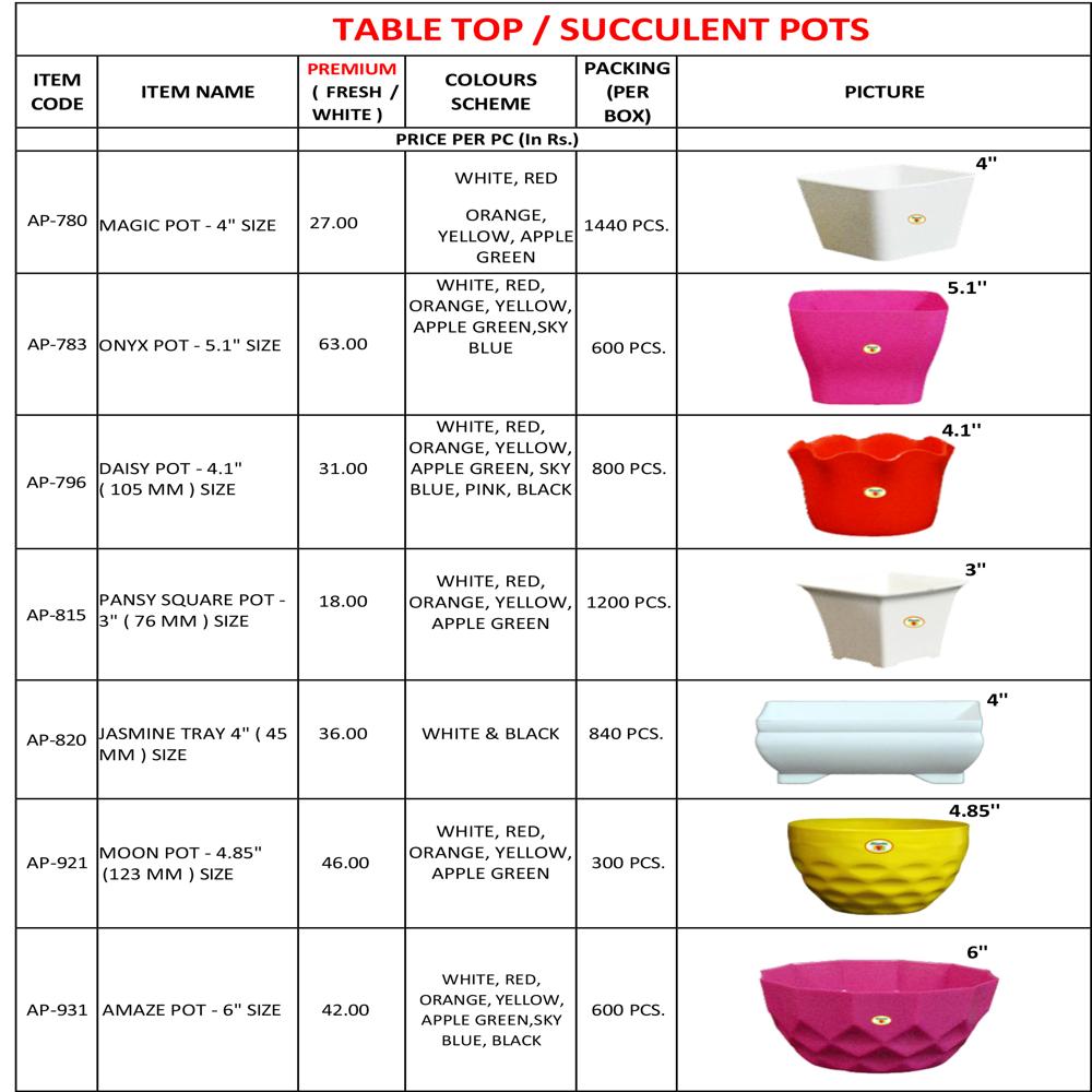 Table Top/succulent Pots - Material: Stainless Steel