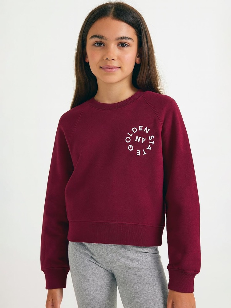 Girls Red Pullover Fleece Sweartshirt