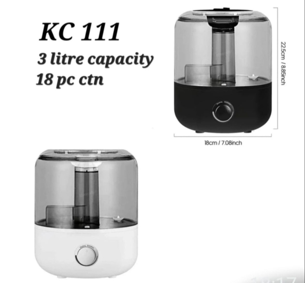 Kc111 Ultrasonice Humdifiers 3Ltrs - Color: Transparent