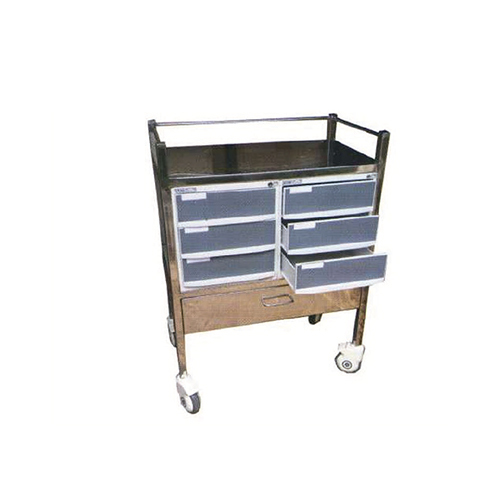 1029 Medicine Drug Trolley With 6 Drawers - Color: Silver
