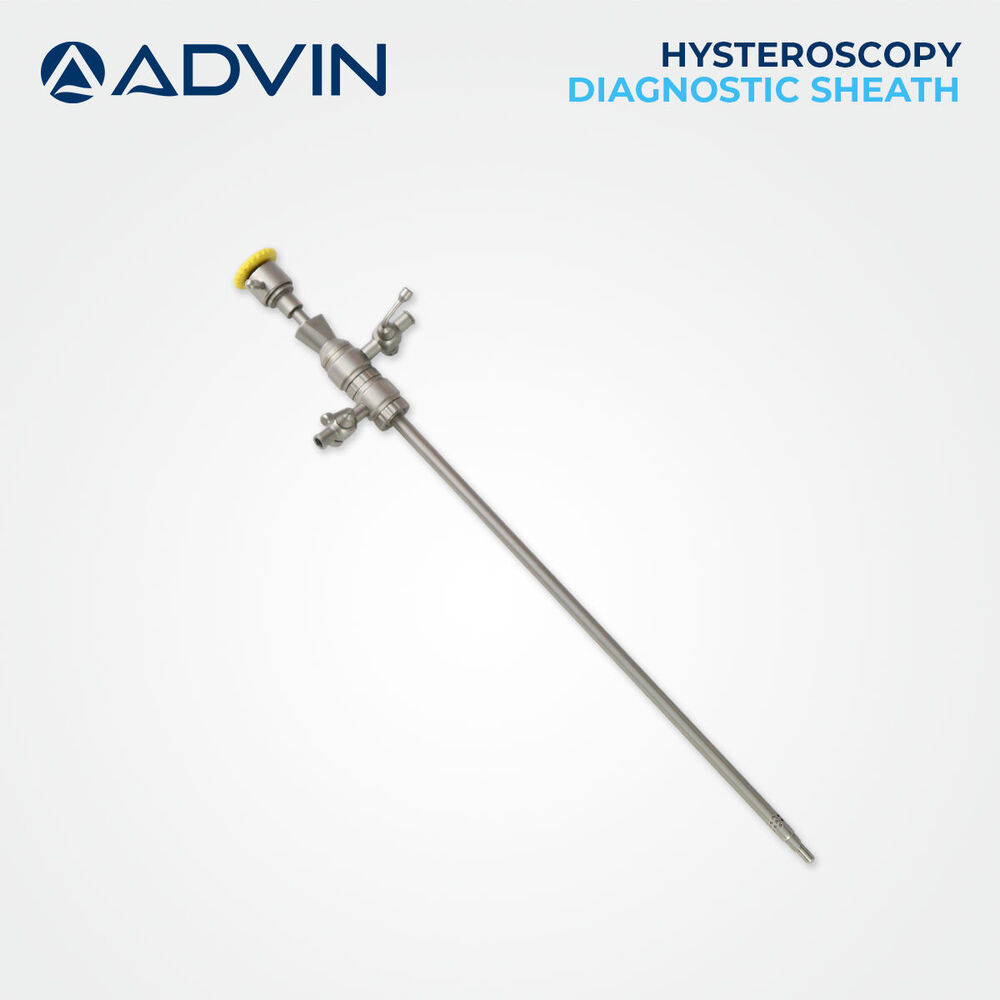 Hysteroscopy Diagnostic Sheath Advin - Stainless Steel, 4mm x 300mm, Silver | Smooth Edges, Autoclavable, Reusable
