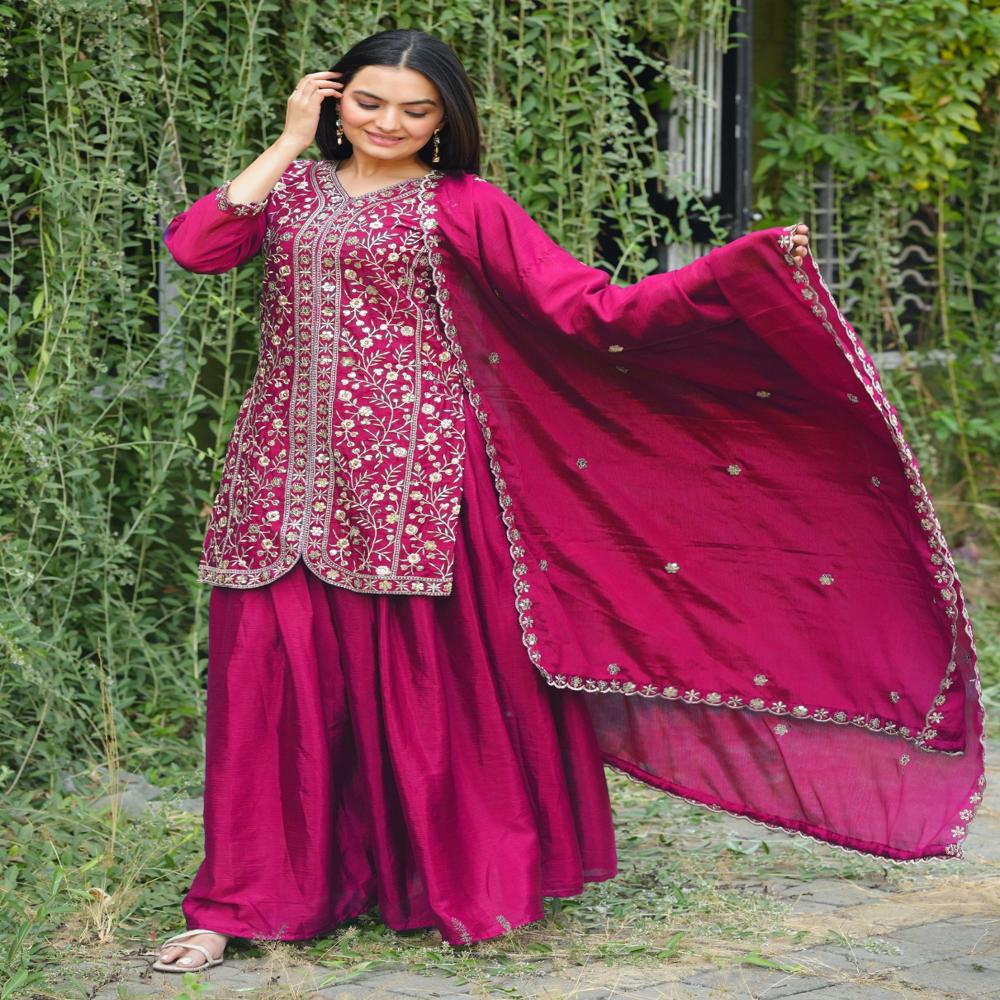 Designer Chinon Sharara Suit
