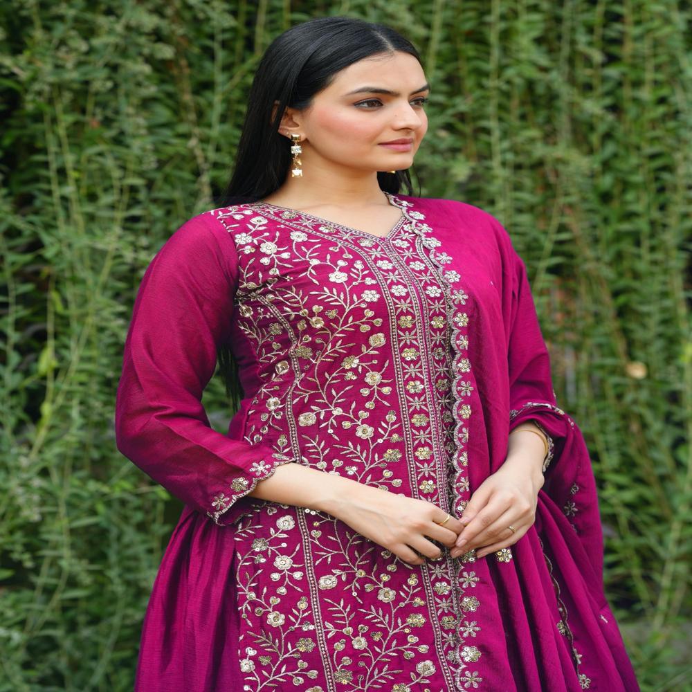 Designer Chinon Sharara Suit