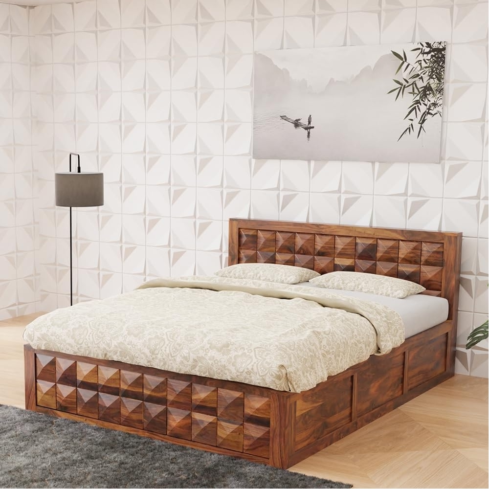 Royaloak Ashoka King Size Bed With Hydraulic Storage In Sheesham Wood - Bd20151002-6Sh - Assembly: Carpenter Assembly