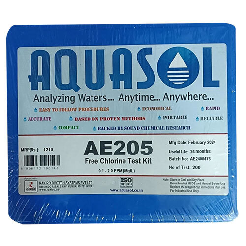 Aquasol AE205 Free Chlorine Test Kit