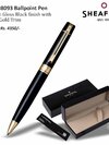 Sheaffer 9325 Ballpoint Pen: Glossy Black With Gold Pvd Trims - Body Material: Metal
