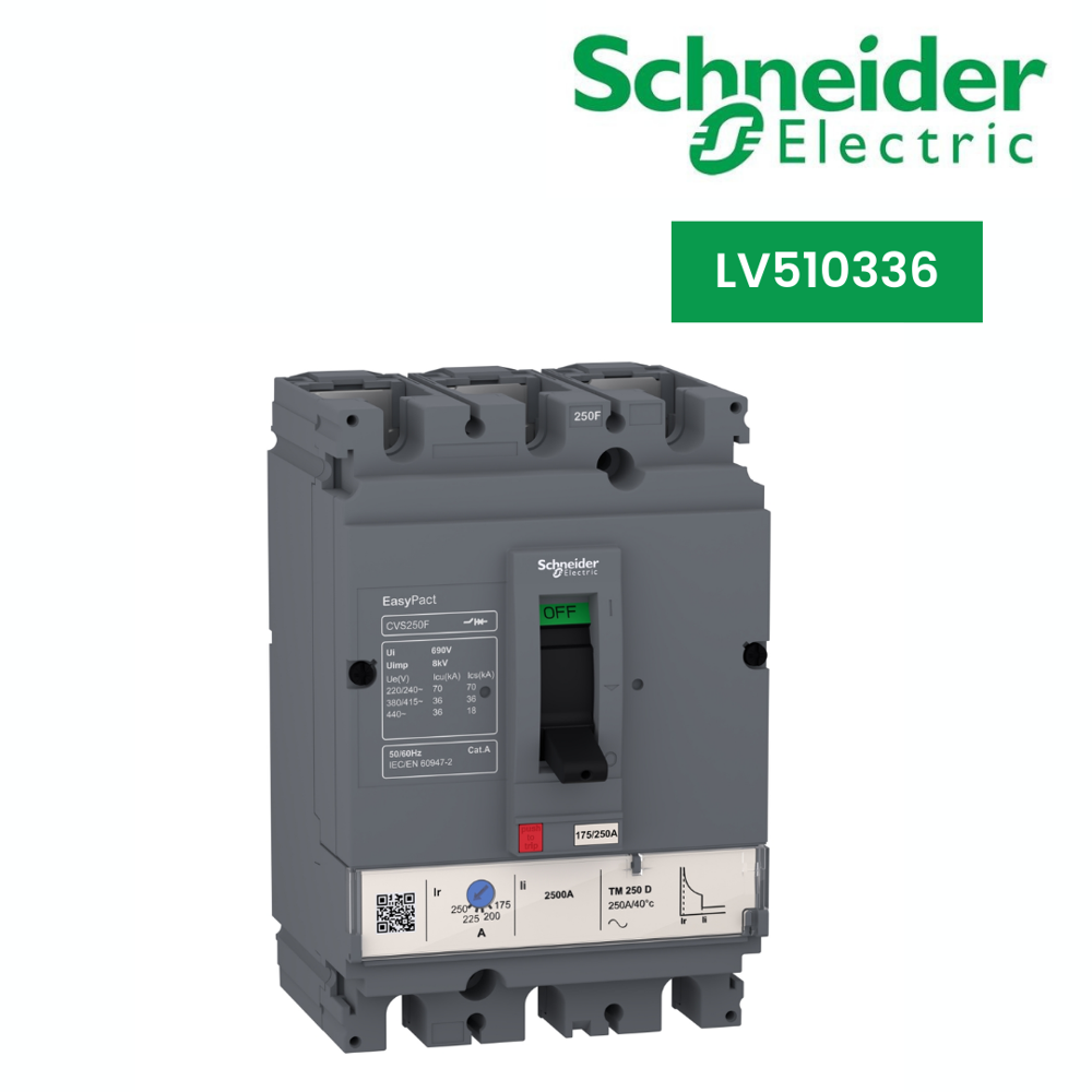 Lv510336-Circuit Breaker Easypact Cvs100F, 36 Ka At 415 Vac, 80 A Rating Thermal Magnetic Tm-D Trip Unit, 3P 3D - Frequency: 50/60 Hz Hertz (Hz)