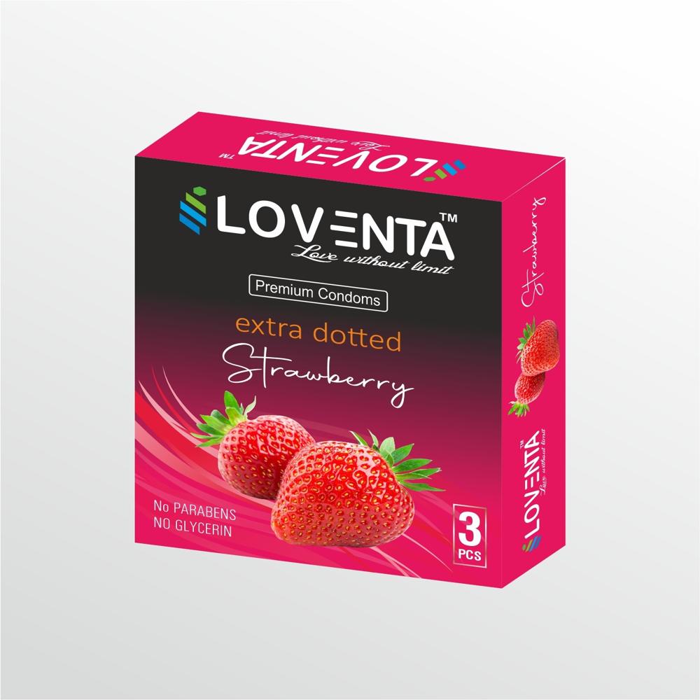 Dotted Condom - Flavor: Chocolate/ Strawberry/ Banana/ Jasmin /Vanilla.
