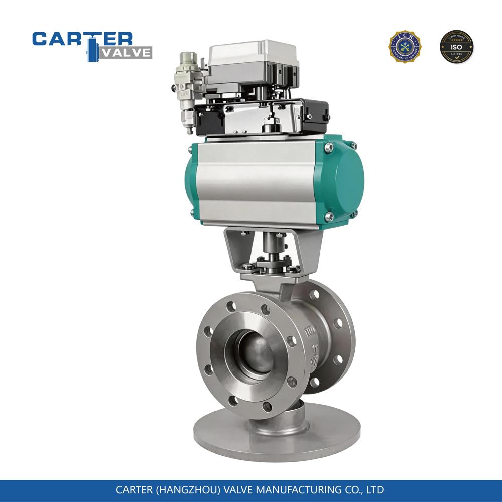 Pneumatic Ball Valve / Trunnion Mounted Ball Valve, Stainless Steel, Flanged, Pneumatic Actuated, Trunnion Ball Structure, Oil/Gas/Chemical Media, API 6D Standard
