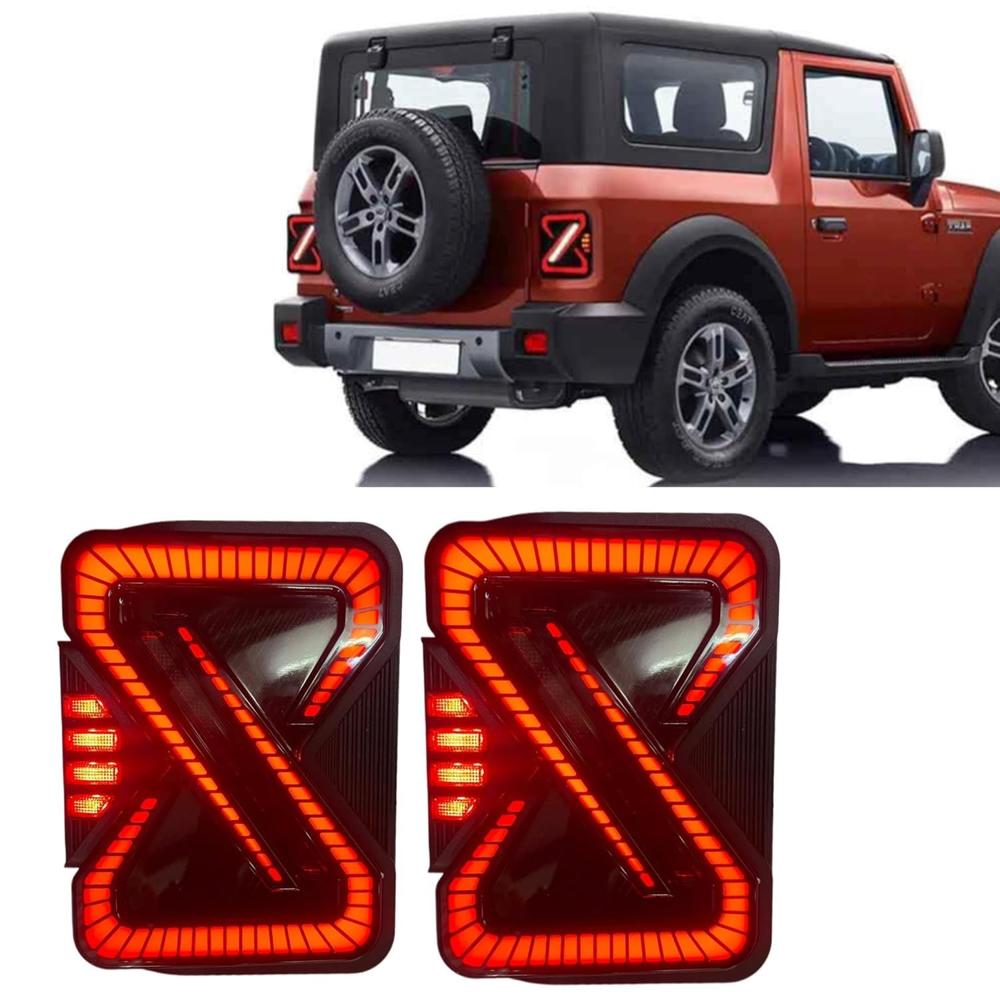 K D Smoky Black LED Taillight/Backlight For Mahindra THAR  SET 2020-NOW