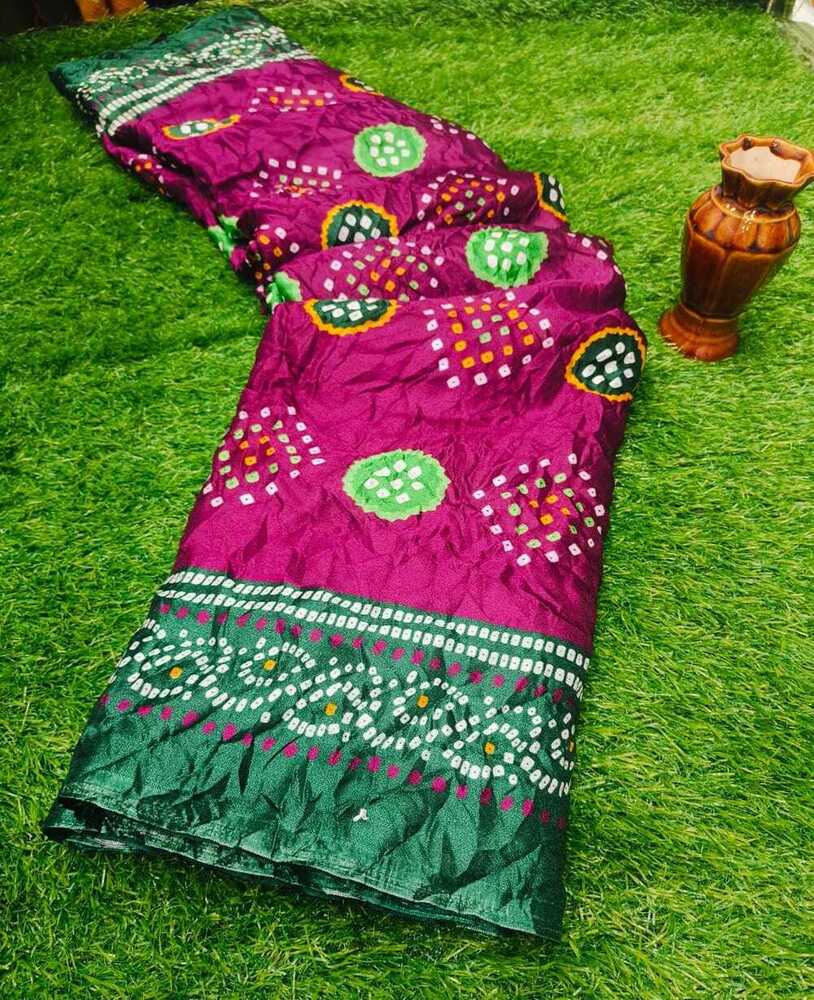 Bandhani Saree - Bust Size: 44 Inch (In)