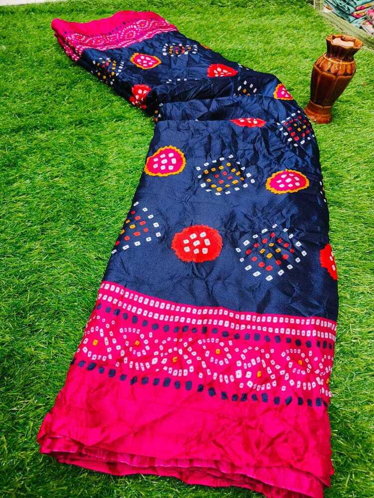 Bandhani Saree - Bust Size: 44 Inch (In)