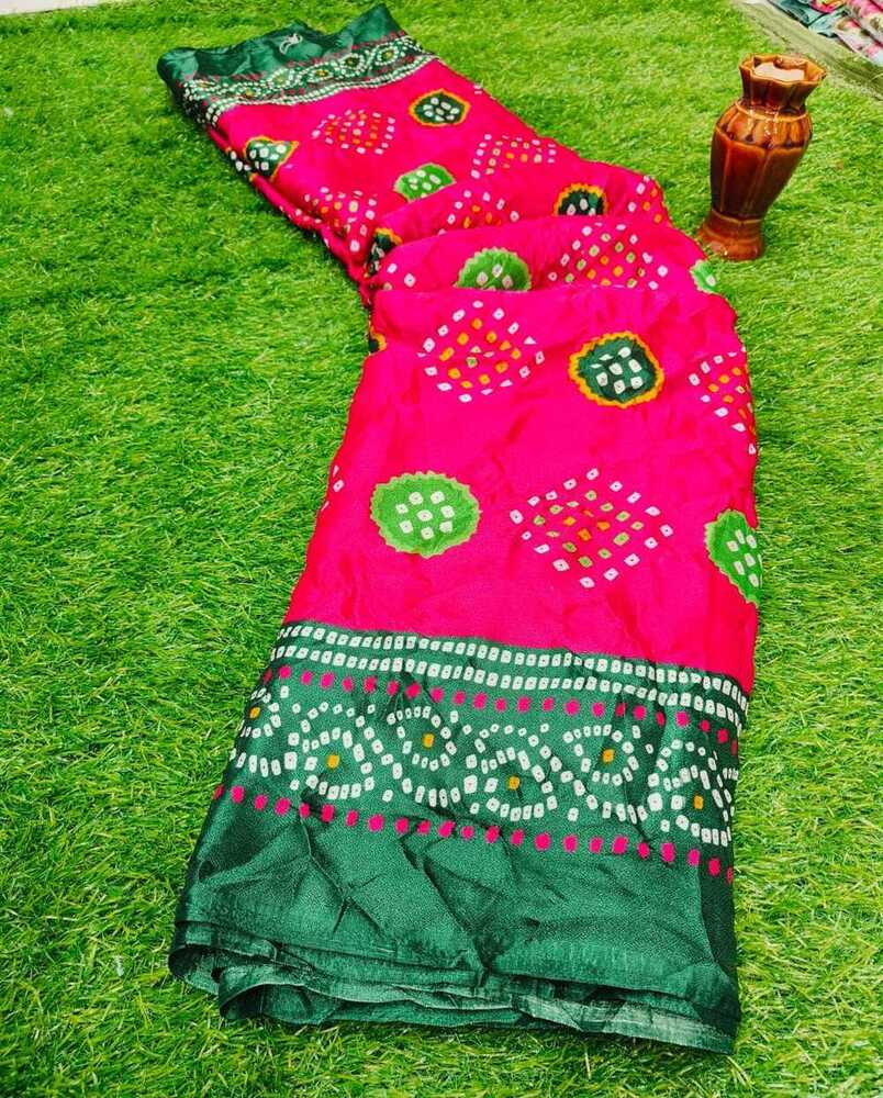 Bandhani Saree - Bust Size: 44 Inch (In)
