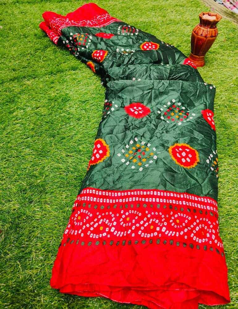 Bandhani Saree - Bust Size: 44 Inch (In)