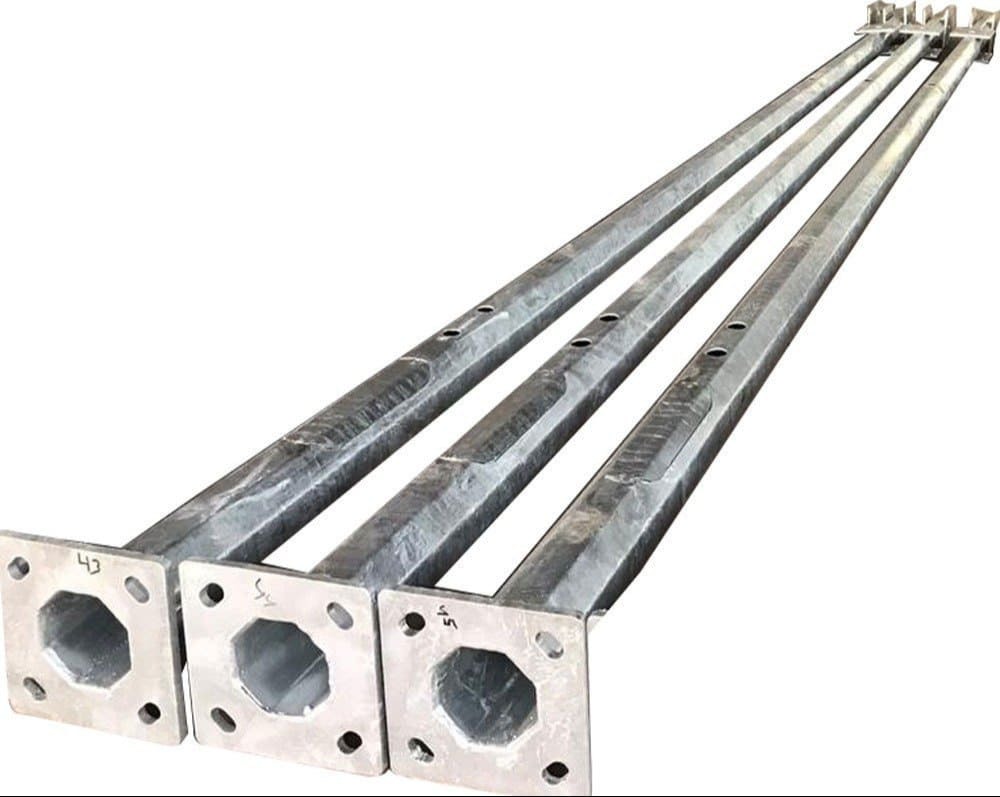 Hot Dip Galvanized Octagonal Pole - Color: Silver
