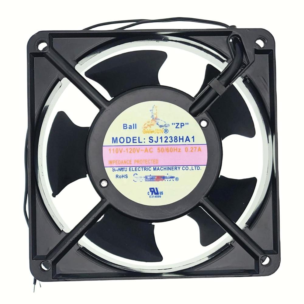 Suntronix SJ1238HA1 Axial Fan, AC 110V~120V 0.27A 50-60Hz,2-Wire Ball Cabinet Cooling Fan Size:120X120X38mm.