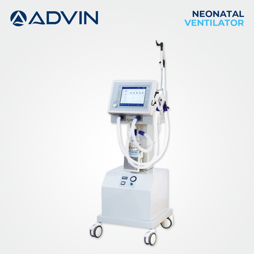 Medical Ventilator - Microcontroller Based, 10.4 Tft Display Screen, Humidifier With Temperature Adjustment | Fully Pneumatically Driven, Built-in Backup Battery For Up To 4 Hours