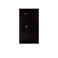 Galvanized Steel French Door - Steel Material, 8-12ft Height, Dark Brown Color | Smooth Powder-coated Finish, Pre-hung For Easy Installation, Screw-in Mounting