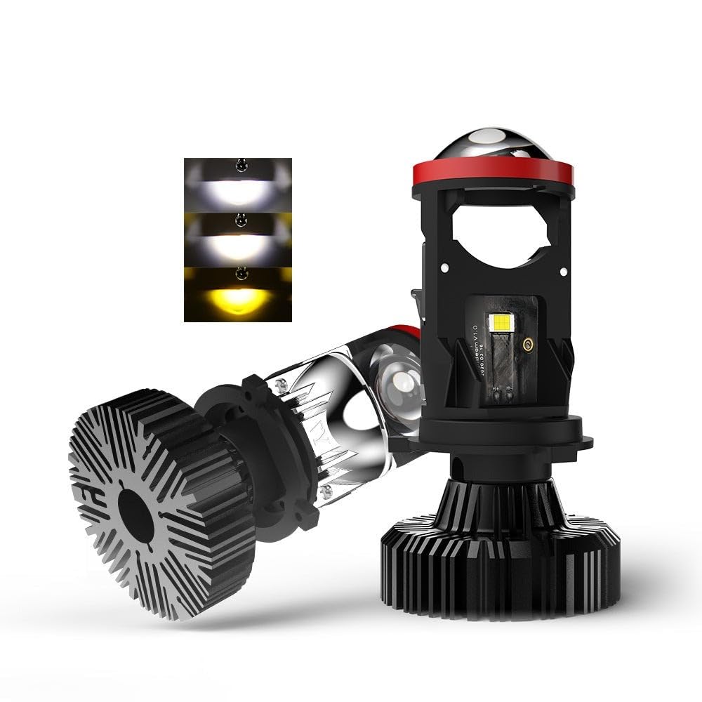 K D Y6 Projector Lens H4 White Led High/Low Beam Headlight Bulbs (Universal) - Feature: Good Quality