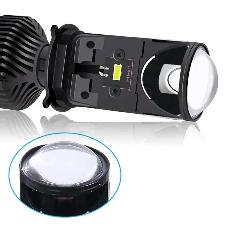 K D Y6 Projector Lens H4 White LED High/Low Beam Headlight Bulbs (universal)