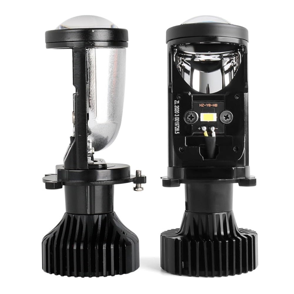K D Y6 Projector Lens H4 White LED High/Low Beam Headlight Bulbs (universal)