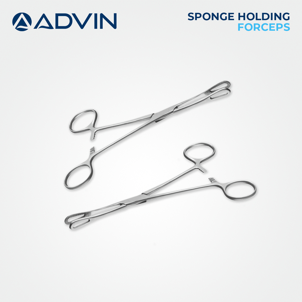 Sponge Holding Forceps - Stainless Steel, Manual Operation, Easy To Use | Reusable, Autoclavable, Superior Quality, Long-lasting