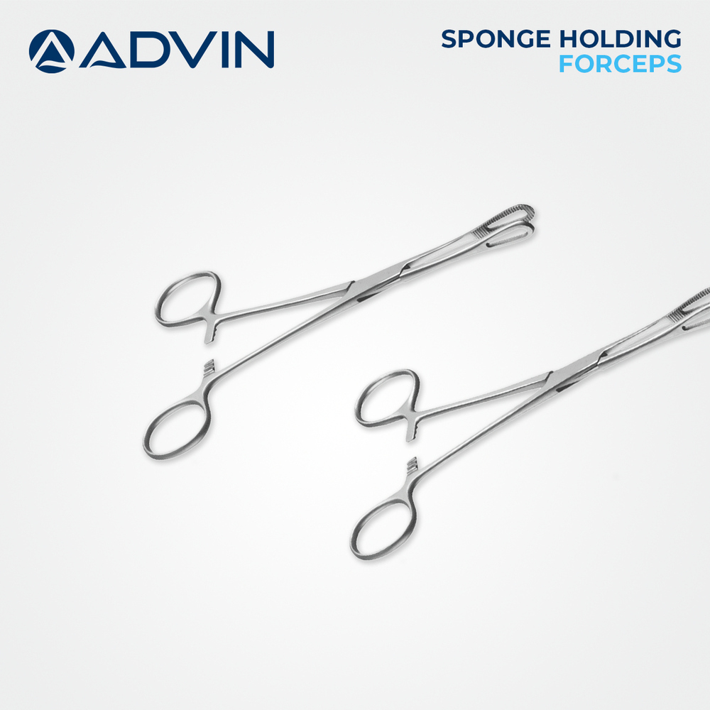 Sponge Holding Forceps - Stainless Steel, Manual Operation, Easy To Use | Reusable, Autoclavable, Superior Quality, Long-lasting
