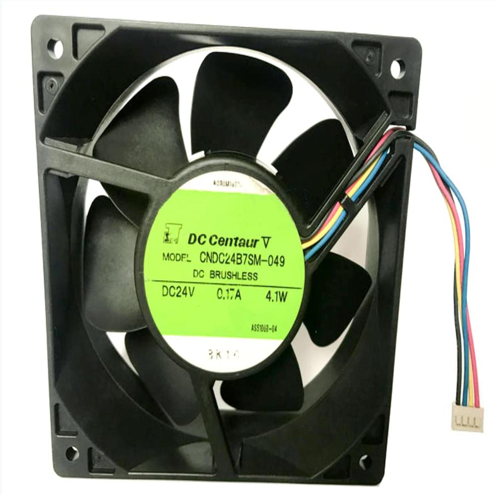 Nidec Cndc24B7Sm-049 24V Dc 0.17A 4.1W 12038Mm 4-Wire Axial Cooling Fan - Color: Black