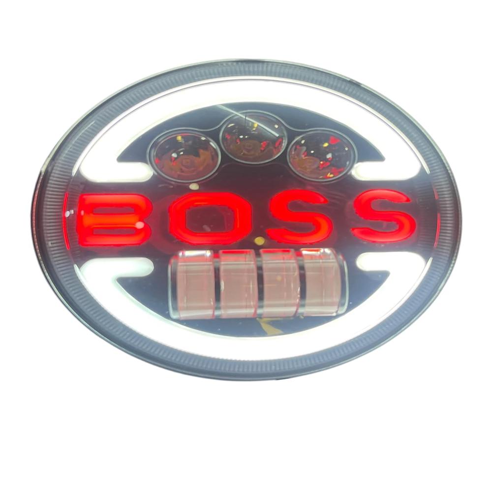 K D Boss 7" Led Headlight - Blazing 110W | High/Low Beam, Drl | H4 Plug & Play Compatible With Bullet (Ryal Enfld), Thar, Gypsy - Warranty: 7 Days