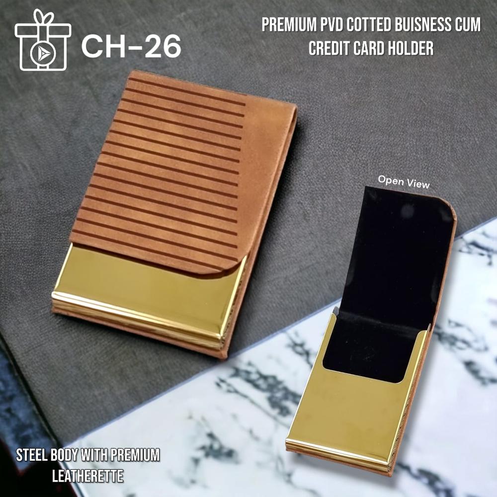 Premium Pvd Coated Business Cum Credit Card Holder - Color: Customized