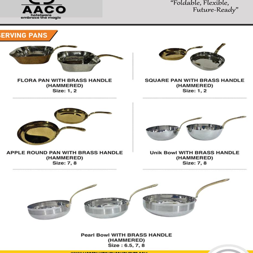 Flora Pan With Brass Handle - Material: Stainless Steel